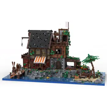 Убежище средневекового пирата на острове с игрушками для внутреннего строительства 8624 шт. / лот
