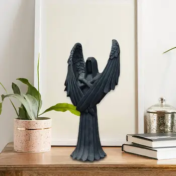 Фигурка Ангела Скульптура Ангела из смолы Статуя темного Ангела для домашнего офисного декора