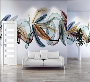 Фотообои Nordic modern light роскошная ручная роспись пером абстрактный дым спальня гостиная фон настенная роспись