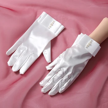 Черно-серые перчатки без пальцев, Свадебные Аксессуары для новобрачных, летние Элегантные и простые